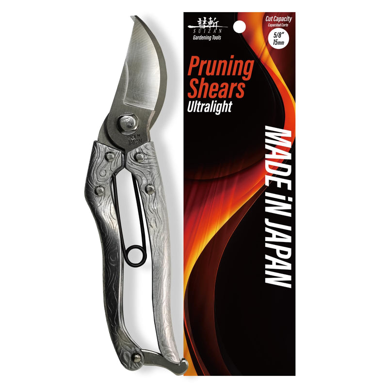 SUIZAN Bypass Pruning Shears 8” Forged Aluminum Handle - Professional Japanese Hand Pruners Garden Scissors Gardening Tools 8 Inch (200mm) Aluminum Handle Pruner