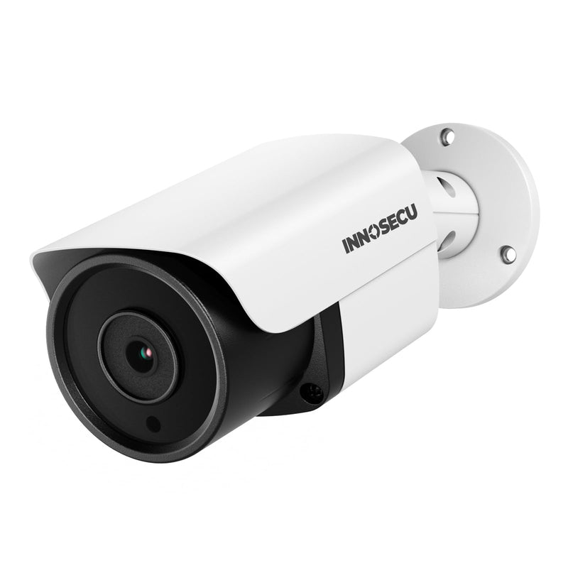 4MP PoE Camera, Wired IP Bullet Security Surveillance Camera Waterproof IP67, Night Vision 100ft, 2.8mm Lens Wide Angle 110°, Built-in Mic, AI Human Vehicle Detection, INB4FR37E(White) WHITE