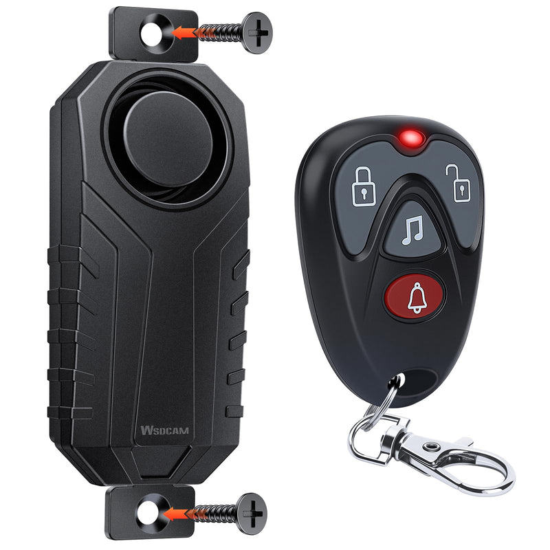  [AUSTRALIA] - WSDCAM Screw-Mounted Trailer Anti-Theft Alarm - 113dB Loud Vibration Security Car Alarm with 7-Level Sensitivity, IP65 Waterproof, 130ft Remote Control for Truck Tool Box, Rooftop Cargo & Outdoor Gear