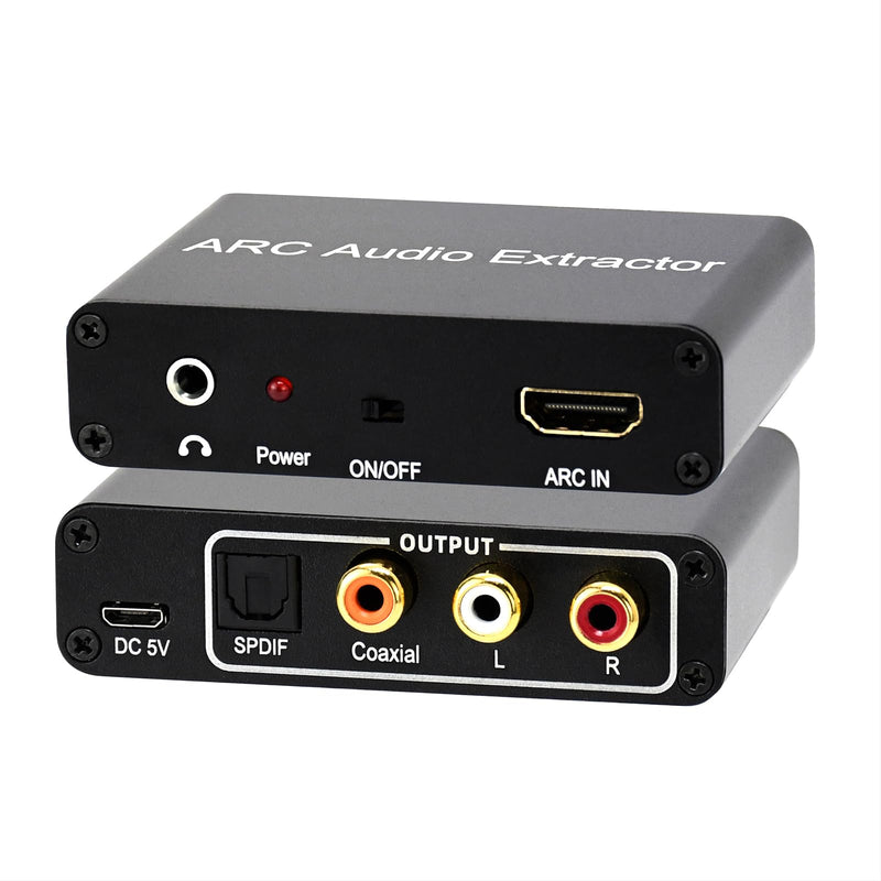 HDMI ARC to Optical Audio Adapter,ARC Audio Extractor HDMI to Coaxial Cable Adapter for TV,Analog 3.5mm L/R Stereo Extractor