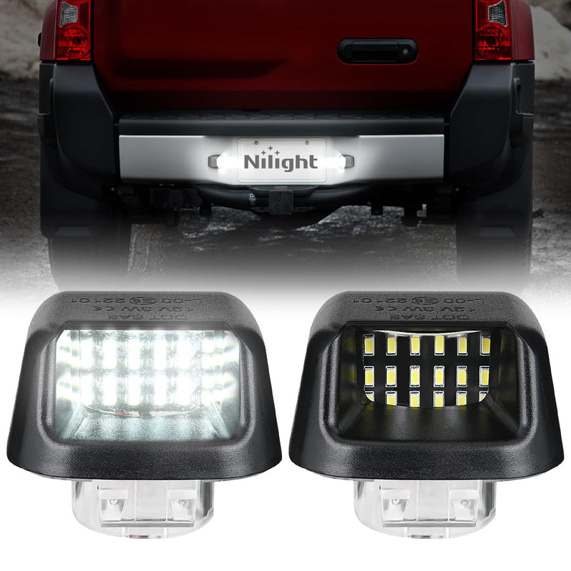 Nilight License Plate Light Compatible with 2007 2008 2009 2010 2011 2012 2013 2014 2015 2016 2017 2018 2019 2020 2021 Nissan Frontier Navara D40 2007-2015 Titan Armada Xterra Black Housing Black 2007-2021 Frontier/2007-2015 Titan&Xterra