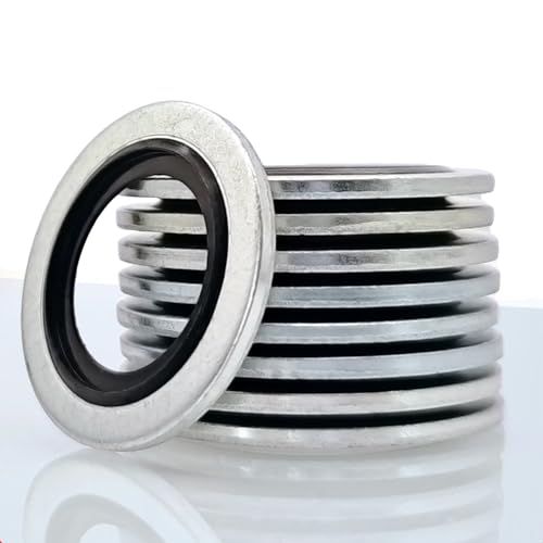 M18 Bonded Sealing Washers, 18.7x24.8x2mm Carbon Steel NBR Gasket, Pack of 50 M18