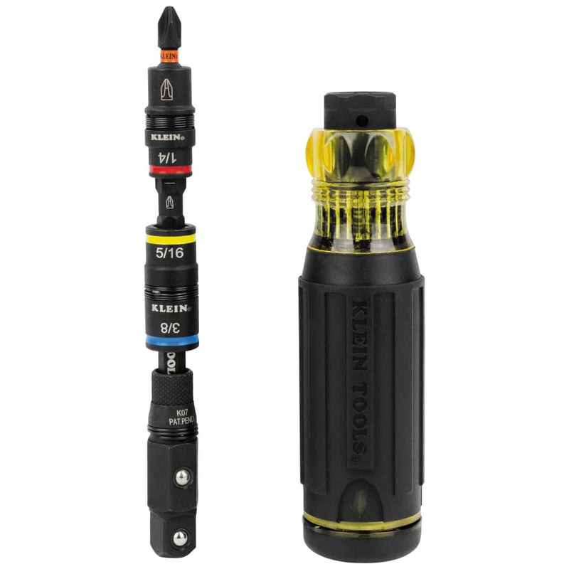  [AUSTRALIA] - Klein Tools 32517HD KNECT 17-in-1 Impact-Rated Hybrid Screwdriver/Nut Driver, Magnetic, Flip Socket, 11 Bits, 3 Nut Drivers, Bit Holder, Square Adapter