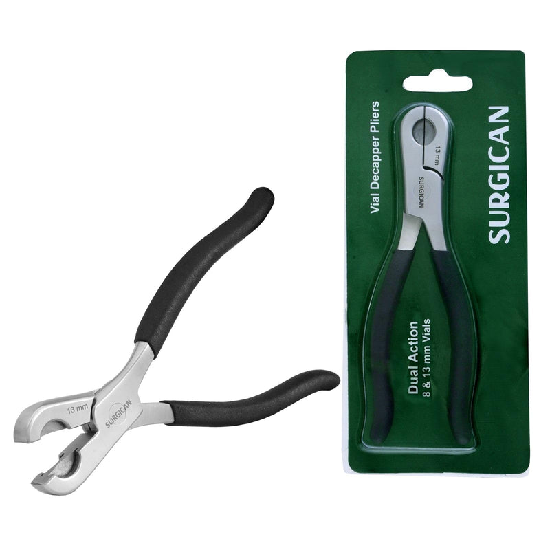 Heavy Duty Dual Action Vial Decapper Pliers for Decapping Crimped Vials and Bottles (8 mm and 13 mm) 8 mm and 13 mm