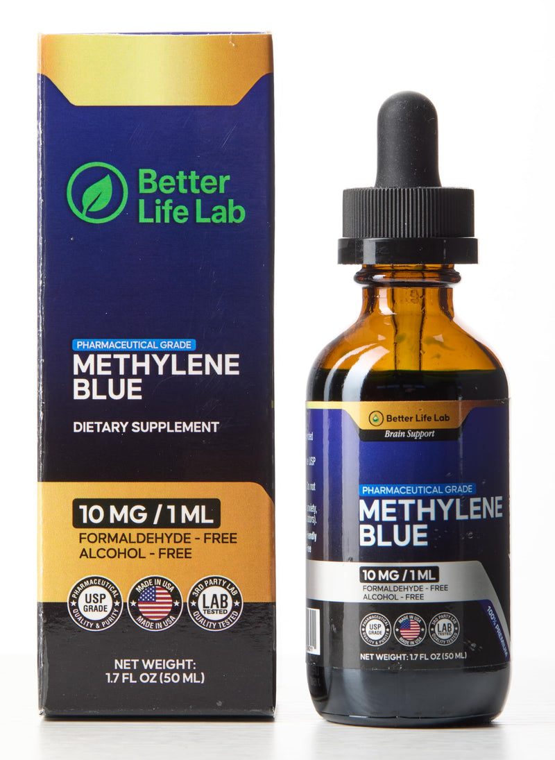 Methylene Blue Drops 1% Pharmaceutical Grade - USP 99.9% Pure Doctor-Formulated Liquid Solution - Made in USA 50ml Bottle with Precision Dropper 1.70 Fl Oz (Pack of 1)