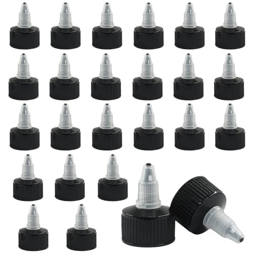 28Pcs 28/410 Twist Top Caps, Black