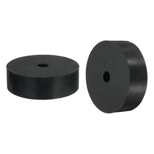 uxcell 2Pcs Thick Rubber Spacer, 3-1/8 Inch OD x 1/2 Inch ID x 1 Inch Thickness Round Rubber Bushings Anti Vibration Flat Spacer Washers for Home Industrial Machinery 3-1/8 Inch OD x 1/2 Inch ID x 1 Inch T
