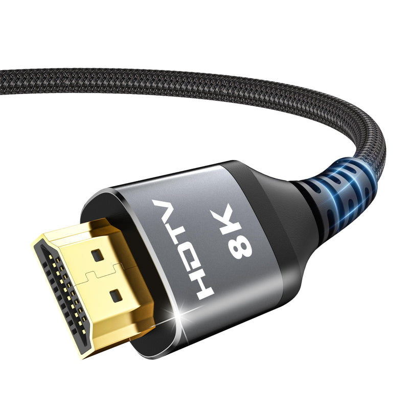 8K HDMI Cable 3FT, High Speed 48Gbps HDMI 2.1 Cord for Neat, Support HDR10+, SBTM, QMS, CEC, HDCP 2.3 for TV, Monitor, Computer, Laptop, HDMI Switch, HDMI Splitter, HUB, KVM, Projector Grey 1