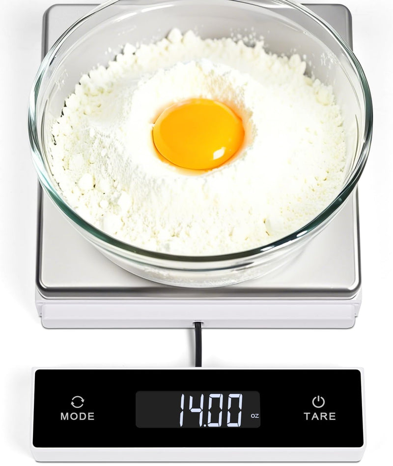 THINKSCALE Digital Kitchen Scale, 11-Pound Stainless Steel Food Scale with Pull-Out Display, 1g/0.01oz Precision for Baking, Cooking, Meal Prep, 6-Unit Conversion Slide-Out Wired Display