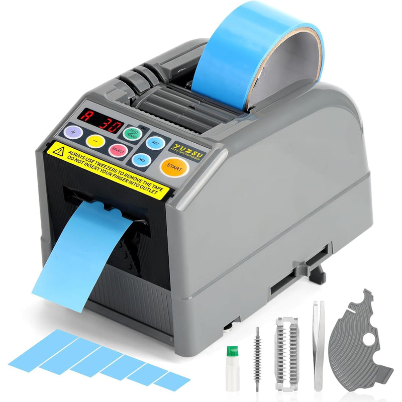 Ribbon Cutting Machine, Semi-Automatic Tape Dispenser, 6-60mm Width, 5-999mm Length, Ideal for Shipping, Schools, Restaurants, Business & Home