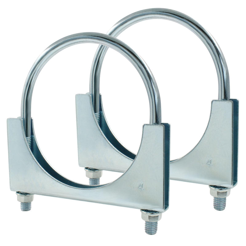 4" U Heavy Duty U-Bolt Clamp, 4 Inch Stainless Steel Muffler Clamps Saddle Style Exhaust Anti-corrosion U-Bolt for Automotive Installation/Car Enthusiasts(2-Pack) 4Inch