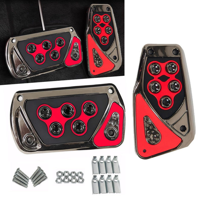 Pack of 2 Car Pedal Covers, Anti-Slip Vehicle Foot Treadle, 2.55In x 5.11In Automatic Pedal Pad, Universal Accessories for Most Cars (Red) 2 PCS Red