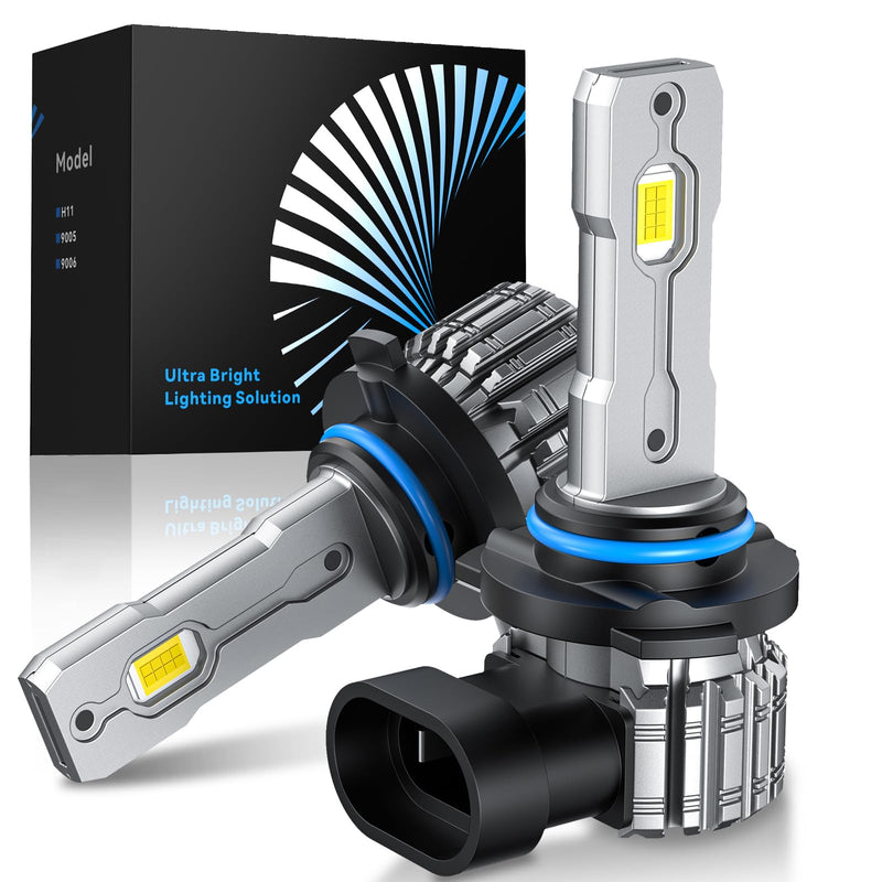 9006/HB4 LED Bulbs, 9006 Fog Lights Bulb, 30000LM 6000K Cool White Fanless 1:1 Mini Size, Plug and Play, Pack of 2