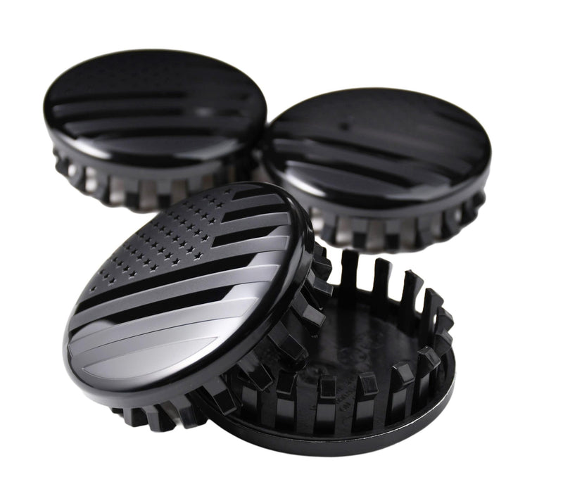 (Set of 4) for Chevrolet 3 1/4 inches=83mm Blackout American USA Flag Wheel Center Caps Covers HubCap fit Most 18"&20"&22" Rims for Suburban Silverado Tahoe & GMC Sierra Yukon Denali 22837060 9596403 3 1/4"(83mm) Blackout American Flag