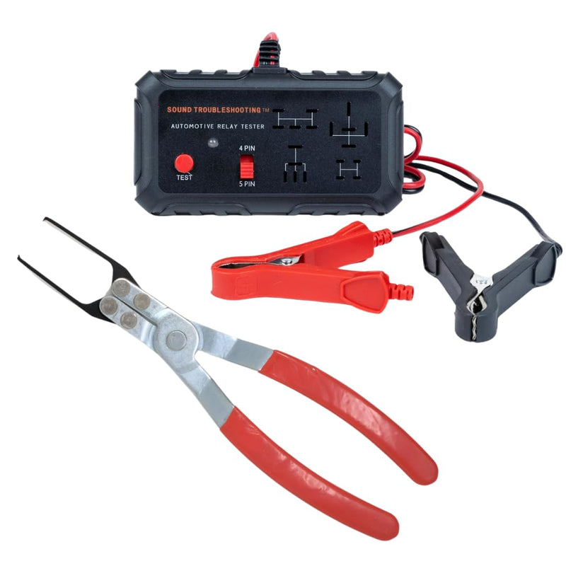  [AUSTRALIA] - Automotive Relay Tester with Relay Puller - 12V Auto Relay Diagnostic Tool, Small Handheld DIY Car Relay Tester with Battery Clips, Relay Testing Kit, Electrical Systems Tool
