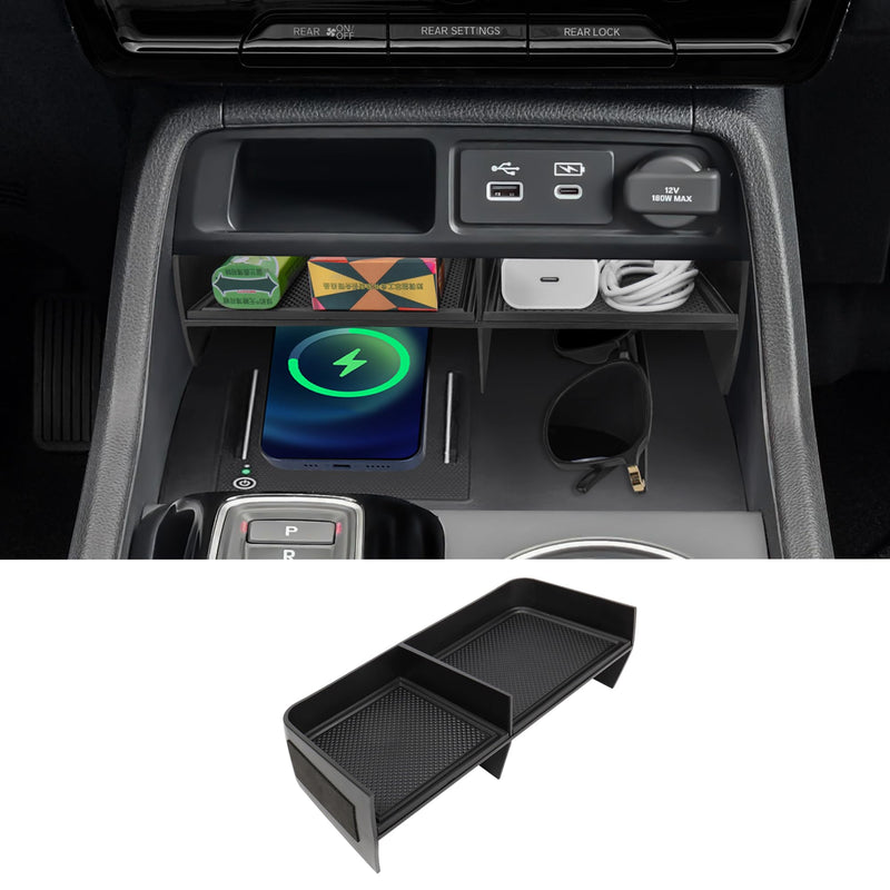 Center Console Organizer Compatible with 2023 2024 2025 Honda Pilot/ 2026 Honda Passport Secondary Storage Box ABS Material Insert Divider Interior Accessories Center console tray