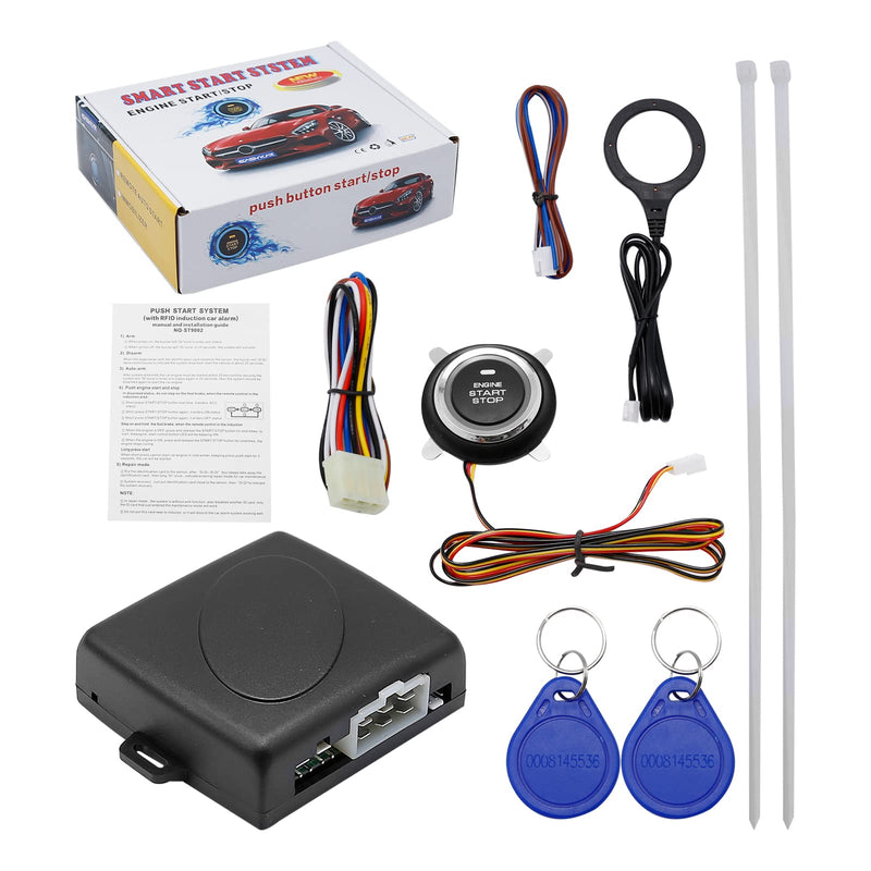 Smart RFID Push Engine Start Button kit & Keyless Entry Starter Systems to One Touch Start Car, Botón de Encendido para Auto, Upgrades Key Start for Most DC12V Cars