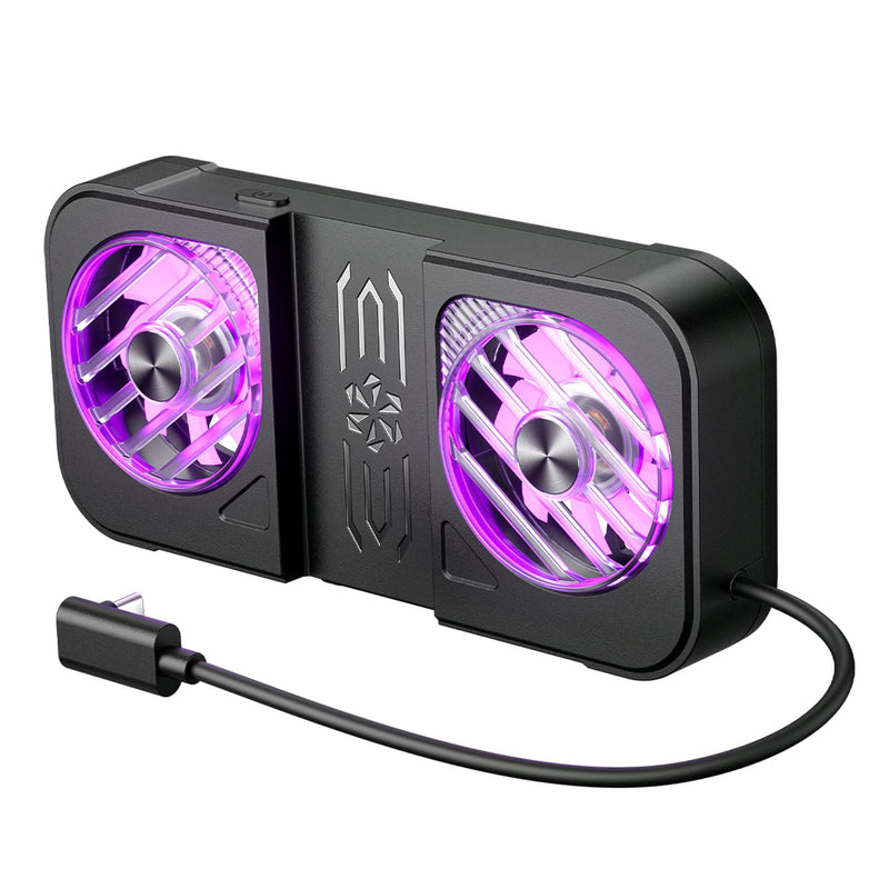 JSAUX Cooling Fan for PC0111 ROG Ally X ModCase, USB C Powered Cooler | Dual Silent RGB Fans with 65 Degree Expandable Stand for Heat Dispersion, Compatible with JSAUX PC0111 ModCase