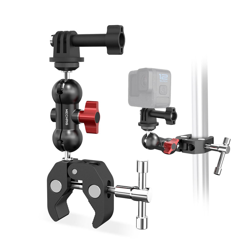 Super Clamp Mount Kit with 360° Ballhead Magic Arm – Universal Camera Mount with 1/4"-20 Screws for DSLR Camera,Led Lights,Action Cameras,and More
