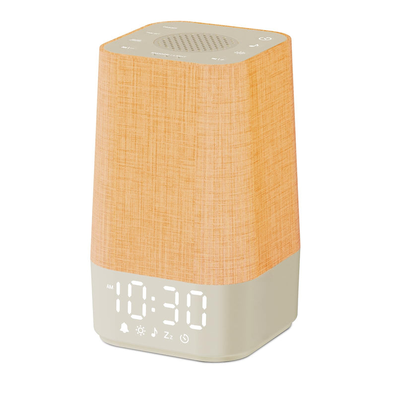 White Noise Sound Machine: Sunrise Alarm Clock for Gentle Wake Up - 30 Soothing Sounds, Adjustable Volume & Night Light, Timer - Easy to Sleep, Relax, Focus White 3.74*3.74*7.08 Inch