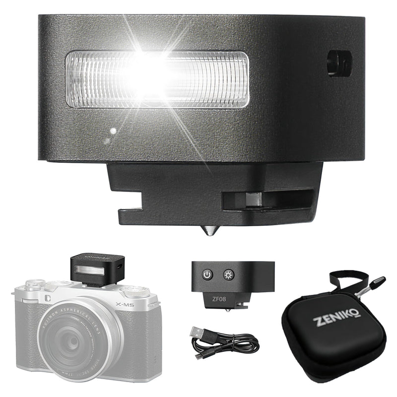 ZF08 Mini Camera Flash Speedlite- On Camera Flash GN16, 5 Power Levels, CCT 6500k ±200k with Universal Hot Shoe Mount ＜3s Fast Recycling for Sony/Canon/Nikon/Panasonic/Olympus(Black,ZF08) ZF08 Black