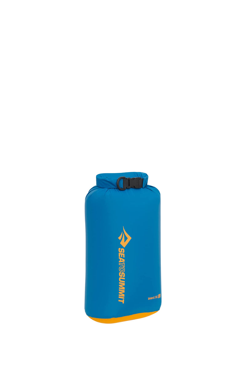 Sea to Summit eVac Dry Bag, Roll-Top Compression Sack, 5 Liter, Turkish Tile Blue