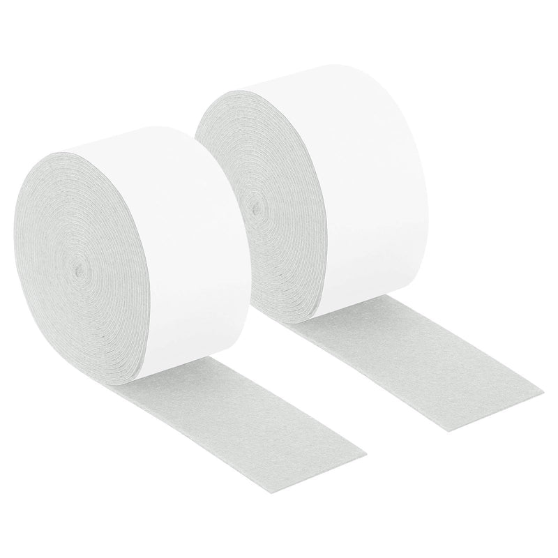 uxcell Felt Strips with Adhesive Backing, 2 Rolls 2" x 193" x 0.06" Anti Scratch Furniture Felt Tapes Self-Stick Pads for Protecting Hardwood Floor, White 2"x193"x0.06"