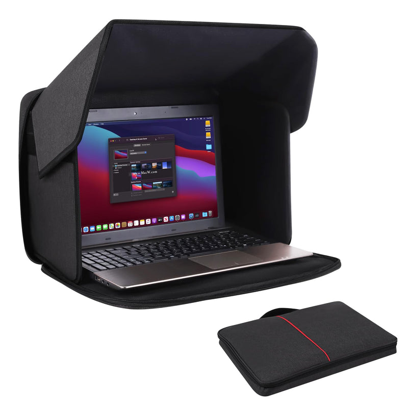 Laptop Sun Shade,Laptop Sun Glare Shield Privacy Screen Hood Laptop Sunshade Bag for Working Outside Outdoor Foldable Laptop Shield Cover Outside (Patent Pending) 12-14in