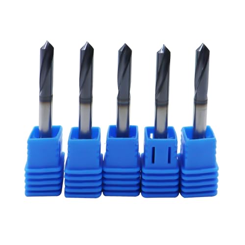 5Pcs 3/16in Solid Carbide Spotting Drill, 2 Flute, AlTiN Coated 5