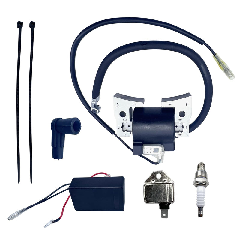 RPM REV Limiter 1019094-01&Ignition Coil with Cap 101909201& Ignition Module 21119-2161 with Spark Plug Compatible with Kawasaki FE290D FE350D for Club Car DS & Precedent Gas Golf Carts 1997-UP