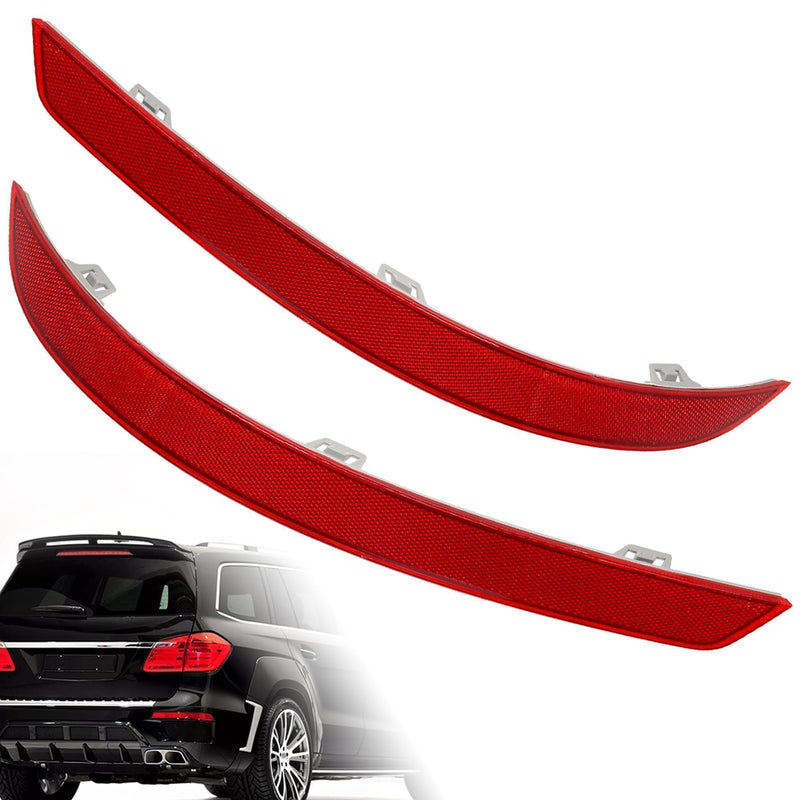 2 PCS Left & Right Rear Bumper Reflector Fit for Mercedes-Benz X166 GL GL350 GL450 GL500 GL550 GL63 AMG 2013-2016 for GLS450 2017-2019 Replace# 1668200374 1668200474 A1668200374 A1668200474 1668200474 A1668200374 1668200374