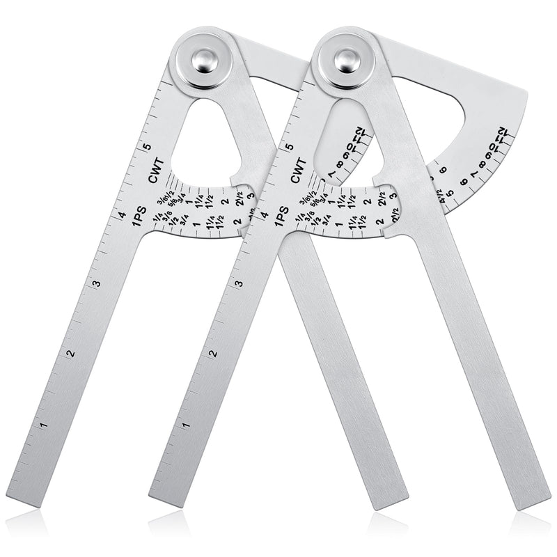 Moxweyeni 2 Pack Pipe Caliper Measuring Tool 7 Inch Stainless Steel Pocket Pipe Size Measuring Tool Diameter Gauge for Iron and Copper Tubing Size