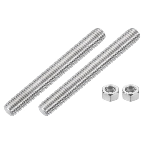 uxcell 5/8"-11 Fully All Threaded Rod, 2Pcs 304 Stainless Steel Long Threaded Screw 5" Length Right Hand Threads for Furniture Mounting Assembly Fastening 5"