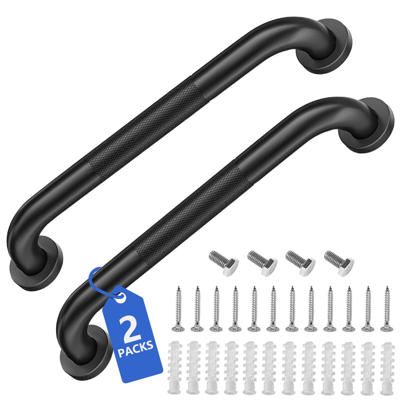 16 Inch Safety Grab Bars for Bathroom and Shower, Non-Slip Stainless Steel Handrail for Toilet, Bathtub, Stairs & RV, Indoor Outdoor Support Bar, 500 lbs Capacity (2 Pack) 16 inch 2