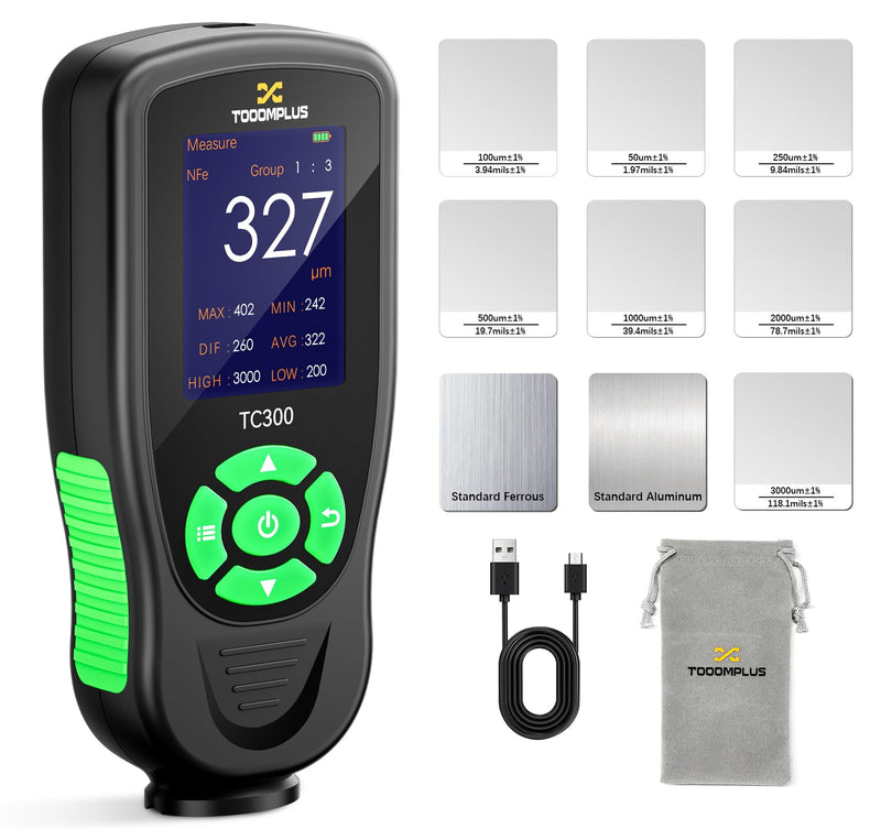 Paint Thickness Gauge for Used Car Buyers, 3000μm Ultra-Range Digital Paint Depth Gauge with 0.01mil High Resolution & Alarm, Automotive Car Paint Detector (F/NF Measurement)