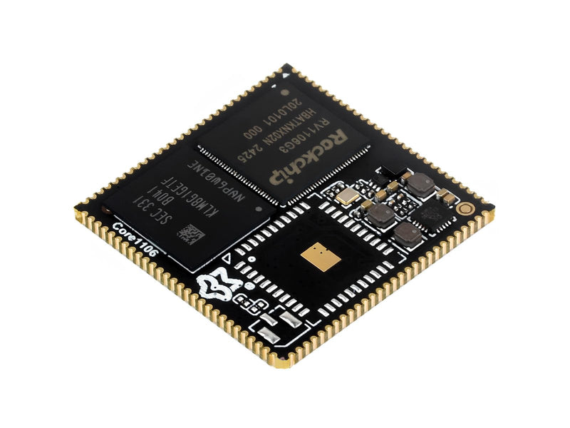 Waveshare Luckfox Core1106 Core Board Based On Rockchip RV1106 Chip, 8GB eMMC, Integrates ARM Cortex-A7/RISC-V MCU/NPU/ISP Processors, 256MB Memory, Without Wireless