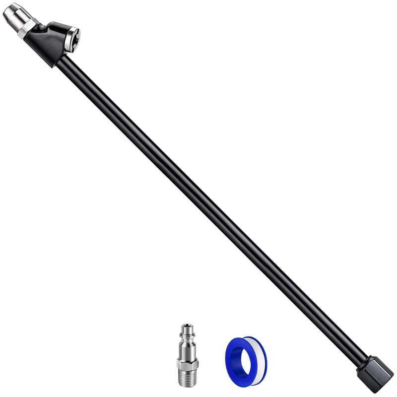 13'' Dual Head Air Chuck Set, Heavy Duty Extended Reach Tire Chuck w/Quick Plug for Semi Tire Inflation, 1/4" FNPT Straight Lock On Tire Inflate Chuck for Air Compressor Semi Truck RV Dually Tires Zinc Alloy