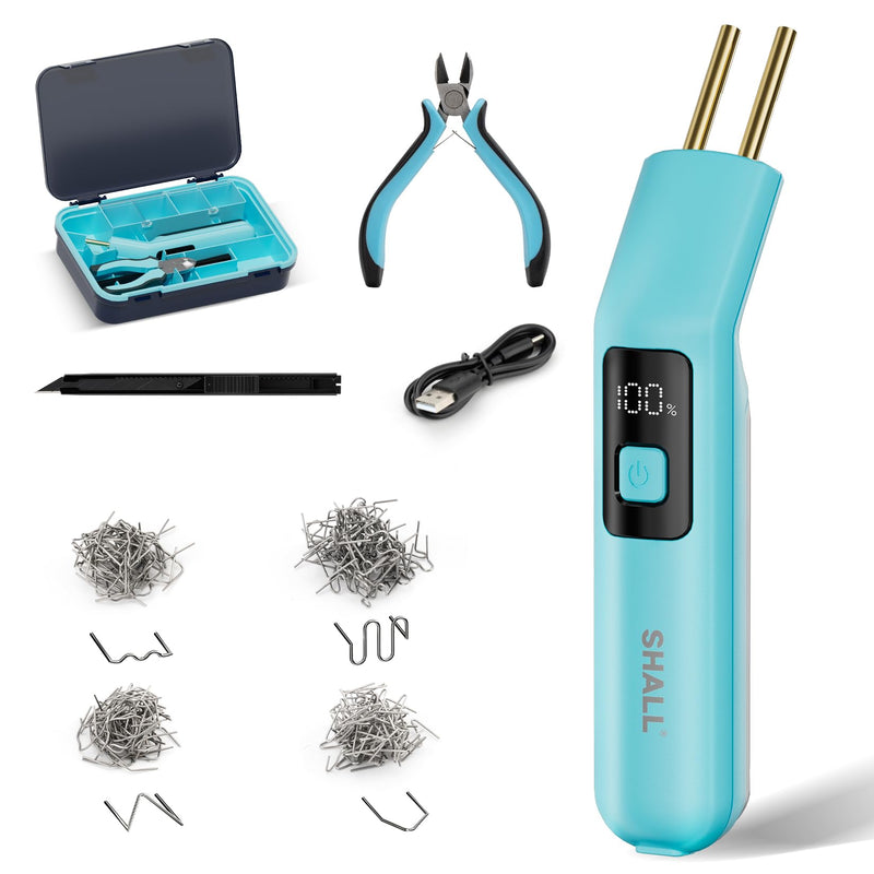 SHALL Plastic Welder, Cordless Plastic Welding Kit with 200 Staplers, USB Rechargeable Plastic Welder Kit with Portable Storage Bag for Bumper Repair, DIY Projects and other Plastic Repairs