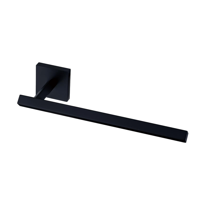 TVDEX Black Hand Towel Holder Bath Towel Bar Bathroom Towel Ring Wall Mount 1 Matte Black