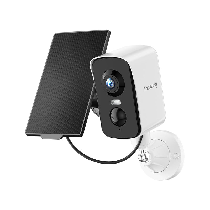 fanxiang 2K Wireless Security Camera Outdoor with Solar Panel & 64GB Card, Rechargeable Battery Camera Wireless WiFi, 300° Pan Rotating, PIR, Color Night Vision, AI Motion Detection, 2-Way Audio, IP65 Solar Battery Camera