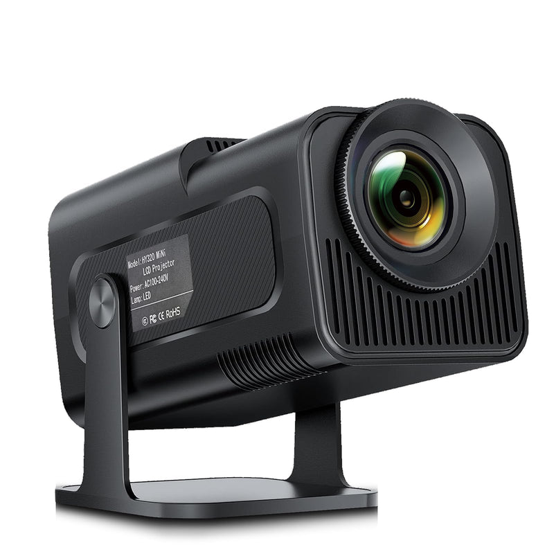 Mini Projector with Wifi and Bluetooth,1080P Smart Portable Projector with 4K Support,300 ANSI Lumens,200'' Screen Movie Projector Auto Keystone Compatible for Laptop, PC, Smartphone HY320 MINI