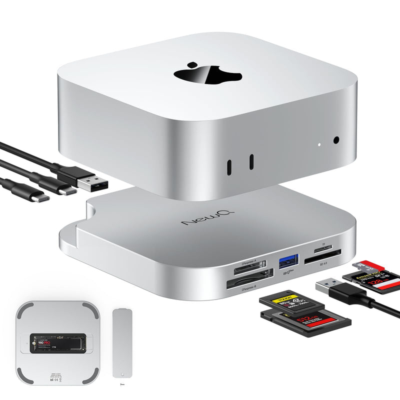 Mac mini M4 Dock with SSD Enclosure and Multi Card Reader, 10Gbps CFexpress Type B/Type A Reader, SD/TF 4.0 Slot, M.2 NVMe Enclosure,USB-C, USB-A, Hub for Content Creator, Photographer, Professional