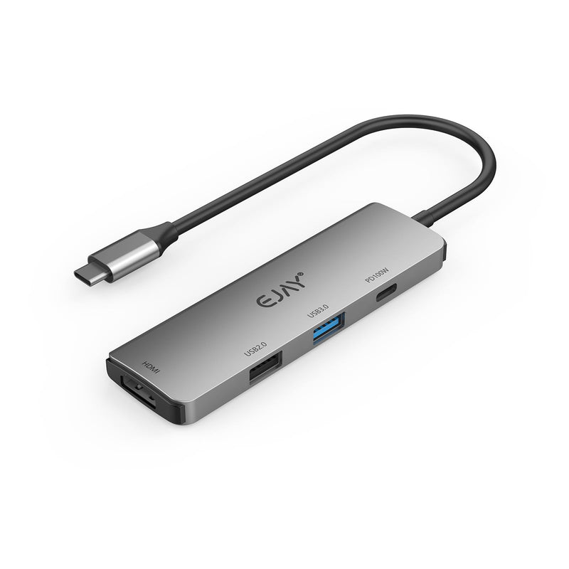 EJAY 4-in-1 USB C Docking Station with 100W PD Charging, HDMI 4K@30Hz, USB 3.0 Hub for Switch, MacBook Pro, iPad, Laptop, PC 4 Port