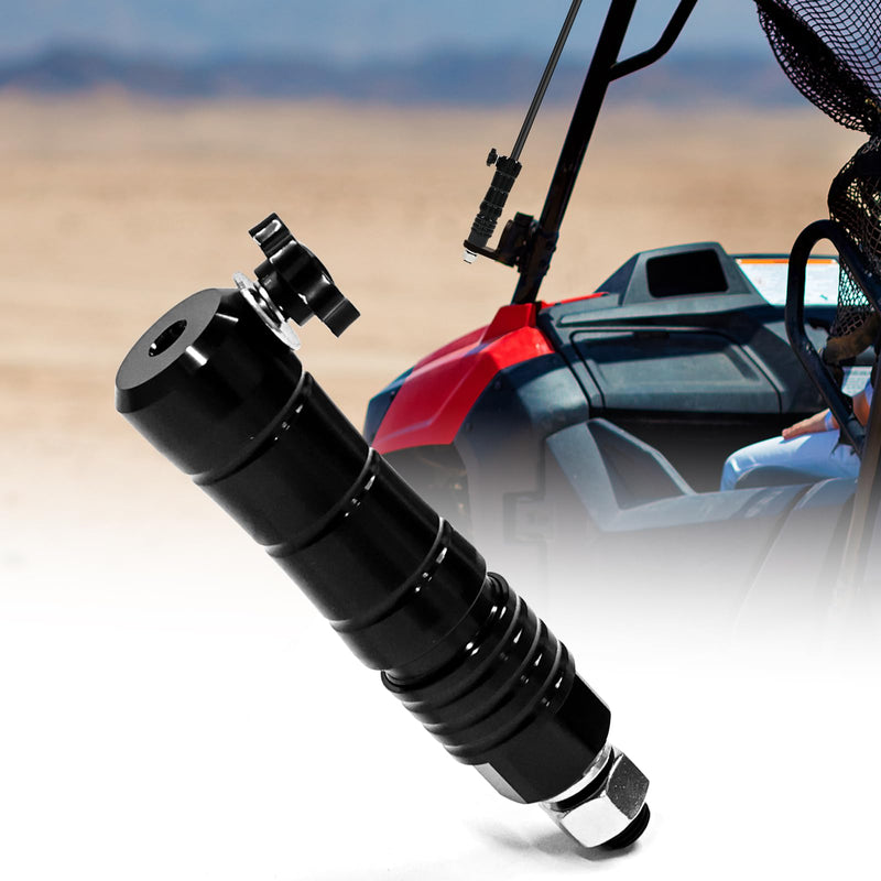 Quick Release Flag Pole Holder - Flag Mount Base for 1/4" & 5/16" Poles - Whip Flags Holder Compatible with UTV ATV Off Road 4 Wheeler Dune Buggy Side By Side SXS Can-Am Maverick Polaris Razor (Black) Black