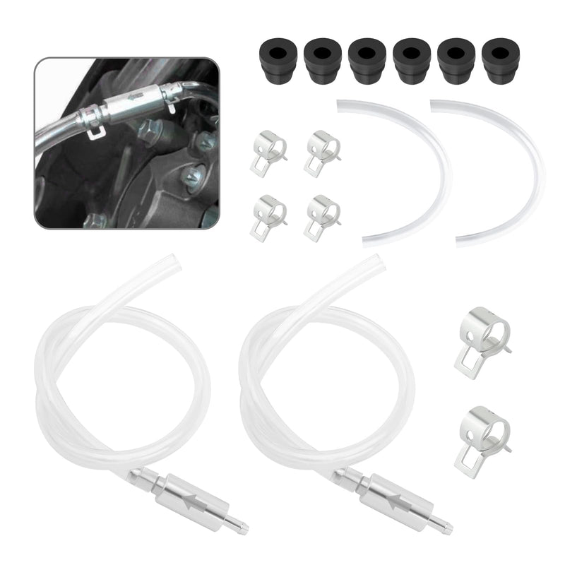 2Set Brake Bleeder Kit,Brake Fluid Bleeder Kit Includes 4PCS Brake Bleeder Hose,2PCS One Way Check Valve,Universal Break Bleeder Kit Car Accessories for Car Motorbike Bike