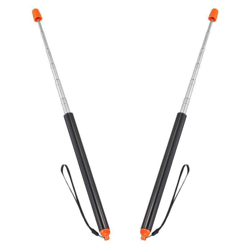 PATIKIL Telescopic Teachers Pointer, 2 Pcs Teacher Pointer Stick for Classroom Pointer Extendable Handheld Teaching Pointer for Presenters Whiteboard, 47.2 Inch, Orange Black