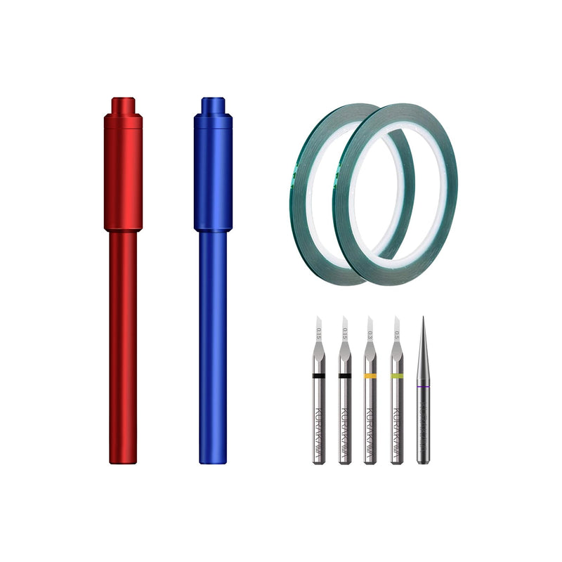 Pro Scribing Tool Kit for Gunpla – 9-Piece Tungsten Carbide Blade Set with 0.15/0.3/0.5mm Chisels, Scribing Tape & Ergonomic Handle – Perfect for HG/MG/RG Models 0.15mm/0.3mm/0.5mm