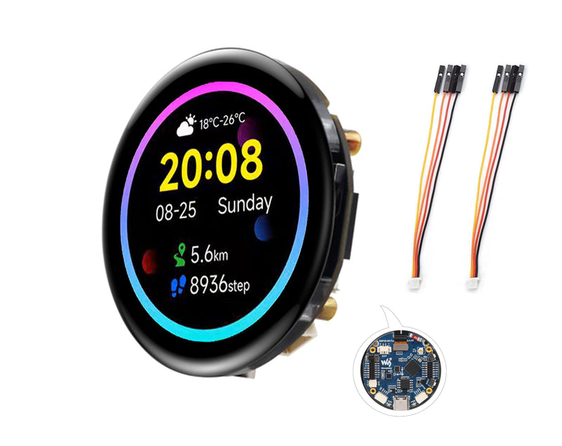 ESP32-S3 1.43inch AMOLED Touch Display Development Board, 466x466 QSPI Interface AMOLED Round LCD, Onboard Accelerometer and Gyroscope Sensor R T C Chip, ESP32 with Display, Multiple Interfaces