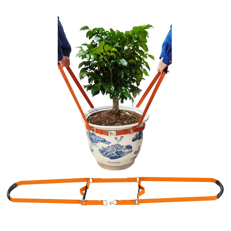 Potted Plant Mover，Plant Lifting Straps for Garden Flower Pots, Planters，Rocks, Trees，Easily Lift and Move Heavy Items Up to 150 Pounds，Small Size, Orange, Patent Pending