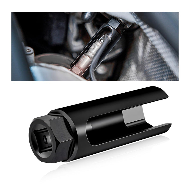 1/2" Drive by 7/8" 6-Point Chrome Vanadium Steel O2 Sensor Socket, Offset Oxygen Sensor Socket for Vehicle O2 Removal Installation (Large Opening) Large Opening